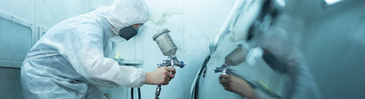 Auto Body and Collision Repair in Clio MI | Auto body repair technician restoring vehicle damage at Simms Body Shop Simms Body Shop collision repair facility in Clio MI